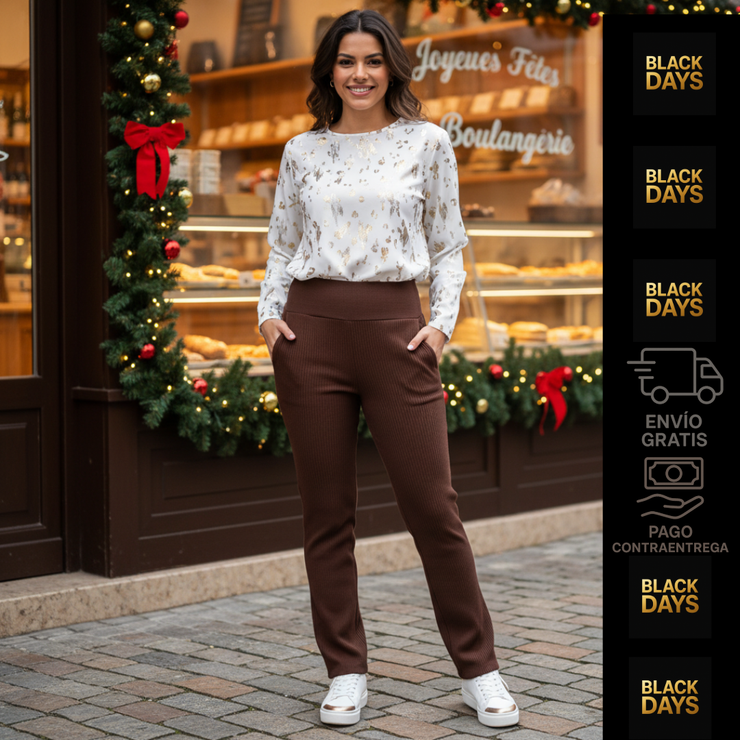 Colección de temporada Pantalón bota recta con bolsillos