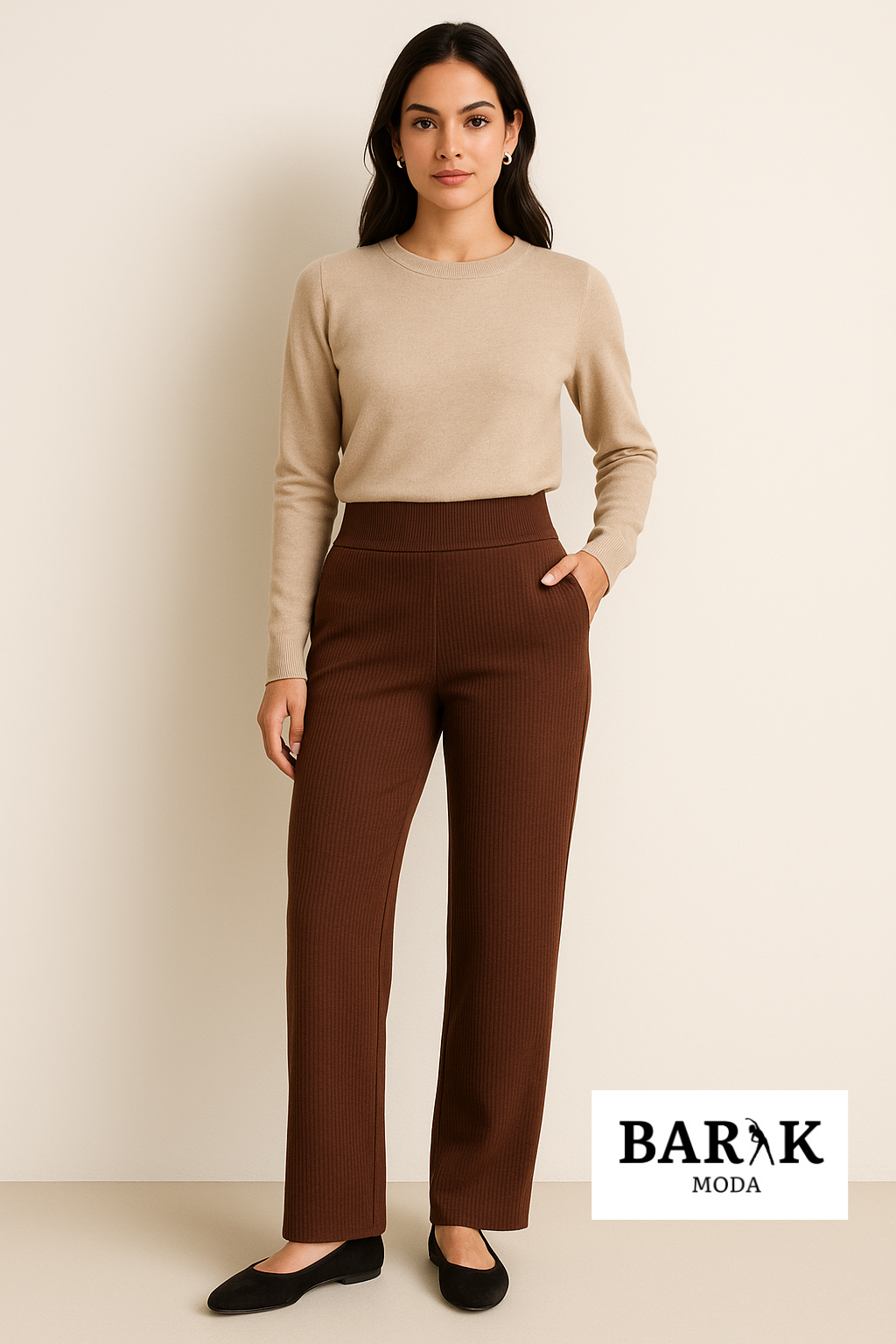 Colección de temporada Pantalón bota recta con bolsillos