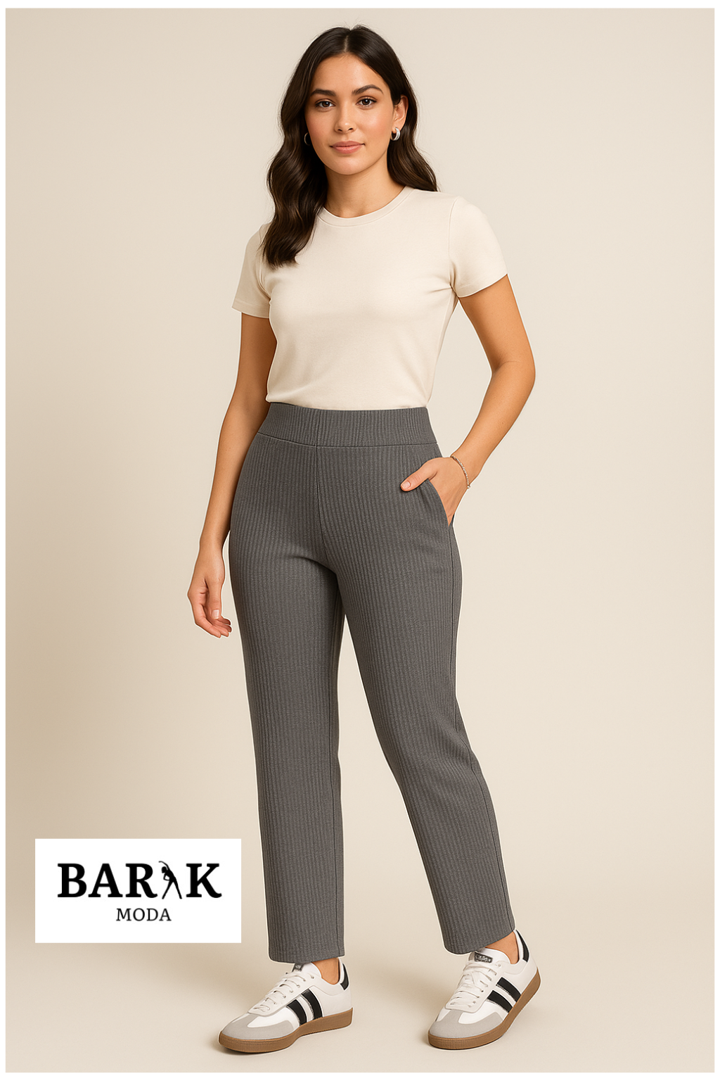 Colección de temporada Pantalón bota recta con bolsillos