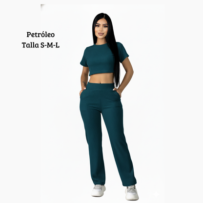 Colección de temporada Pantalón bota recta con bolsillos