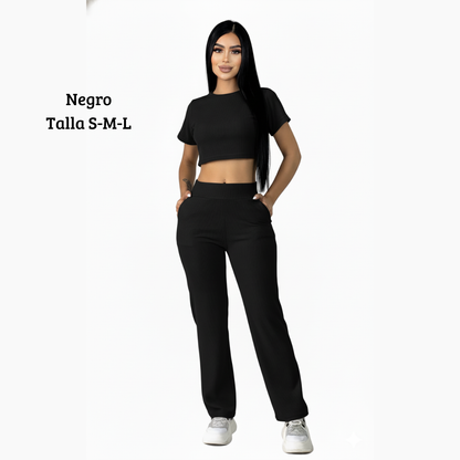 Colección de temporada Pantalón bota recta con bolsillos